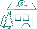 Home Equity Line of Credit icon for loan rates at Evergreen Credit Union in Neenah