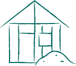 home construction icon for loan rates from Evergreen Credit Union in the Fox Valley area