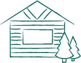 cabin icon for loan rates at Evergreen Credit Union