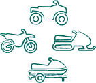 motorcycle and boat icons for loan rates at Evergreen Credit Union in Neenah